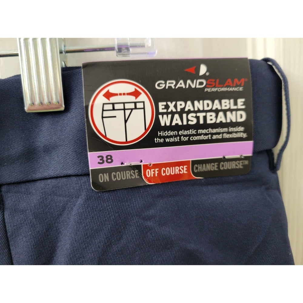 Grand Slam Golf Casual Shorts Mens 38 Navy Blue Stretch UPF50 NEW with Tags - Picture 6 of 6